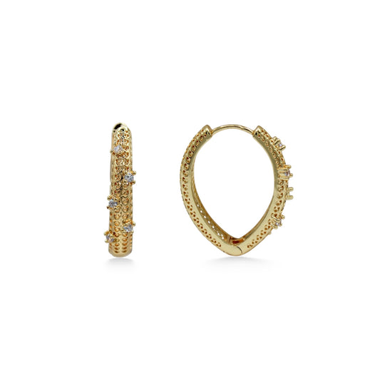 ARRACADAS CINCO ZIRCONIAS BLANCAS