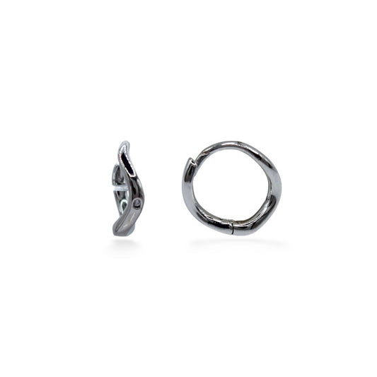 ARRACADAS PLATEADAS CHUECAS ZIRCONIA INCRUSTADA