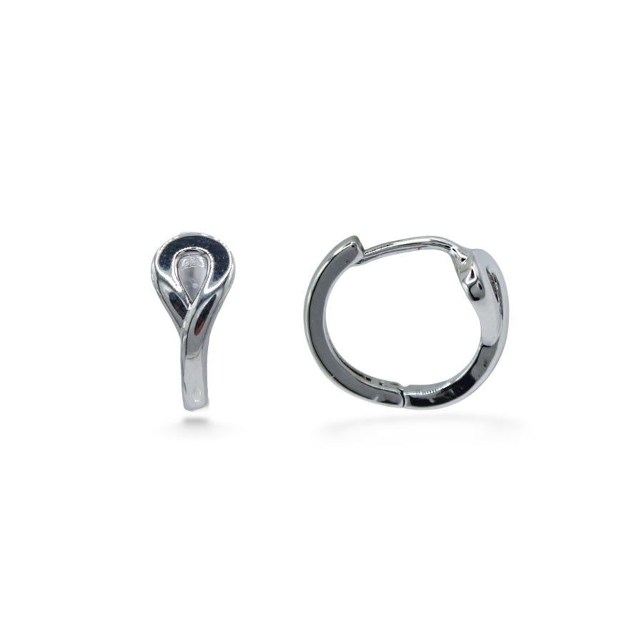 ARRACADAS PLATEADAS BANDA SEPARADA EN CIRCULO