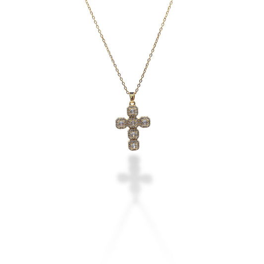COLLAR CRUZ CHUNKY ZIRCONIAS SEIS PARTES