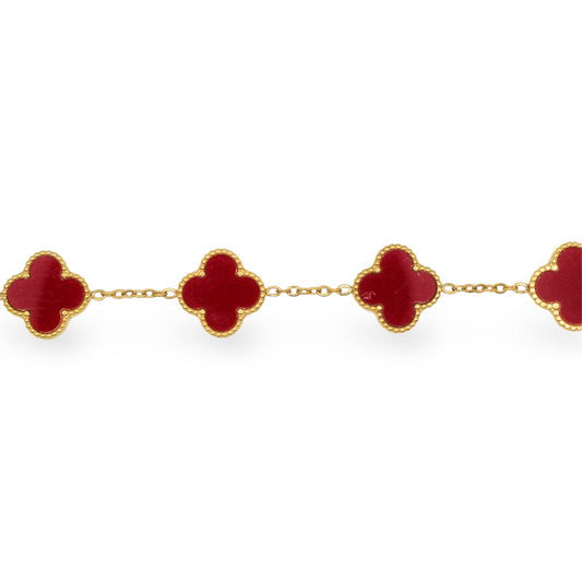 PULSERA TRÉBOL ROJA