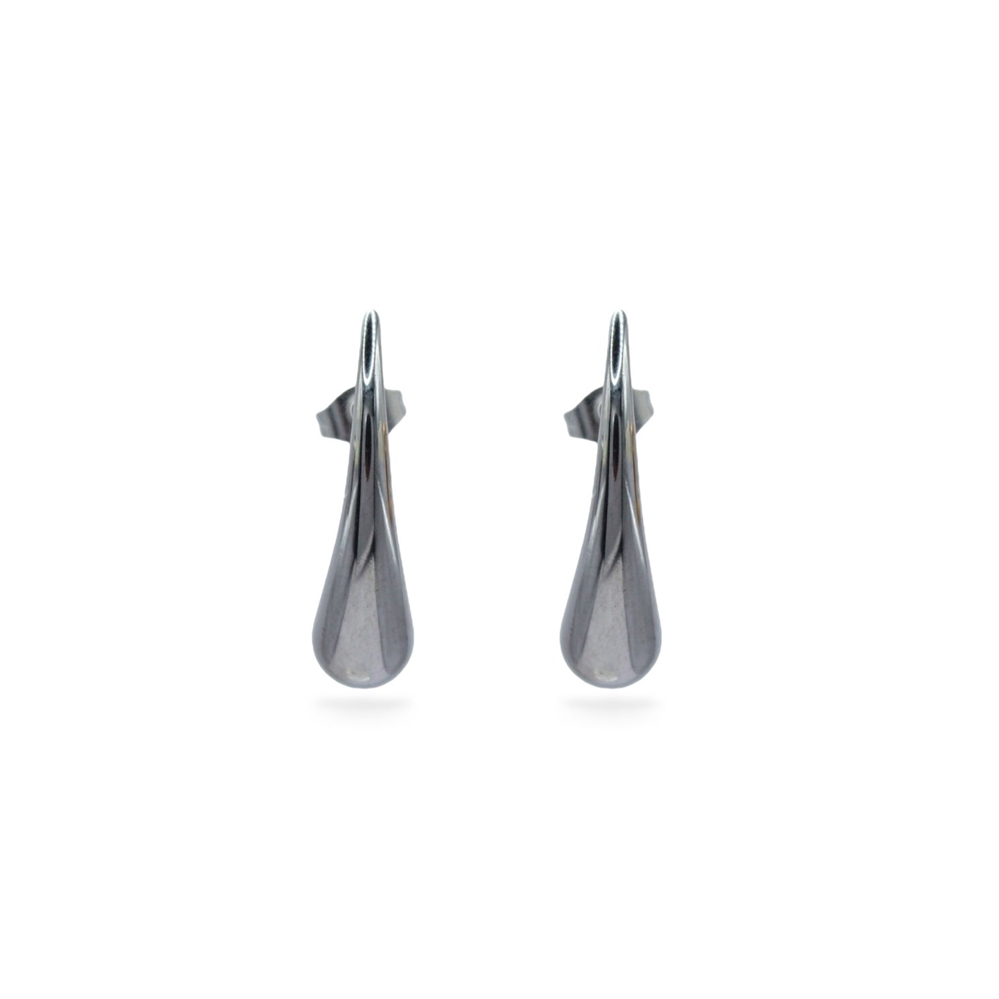ARETES PLATEADOS GOTA LARGA DELGADA