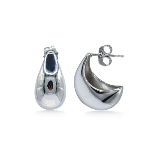 ARETES TIPO GOTA ABIERTA PLATEADOS