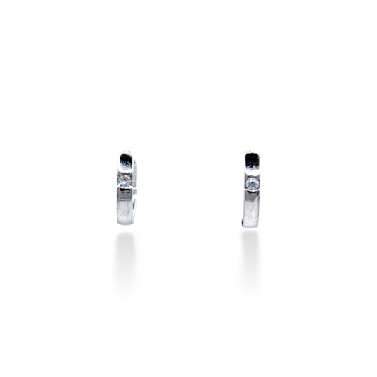 ARRACADA PLATEADA UNA MINI ZIRCONIA