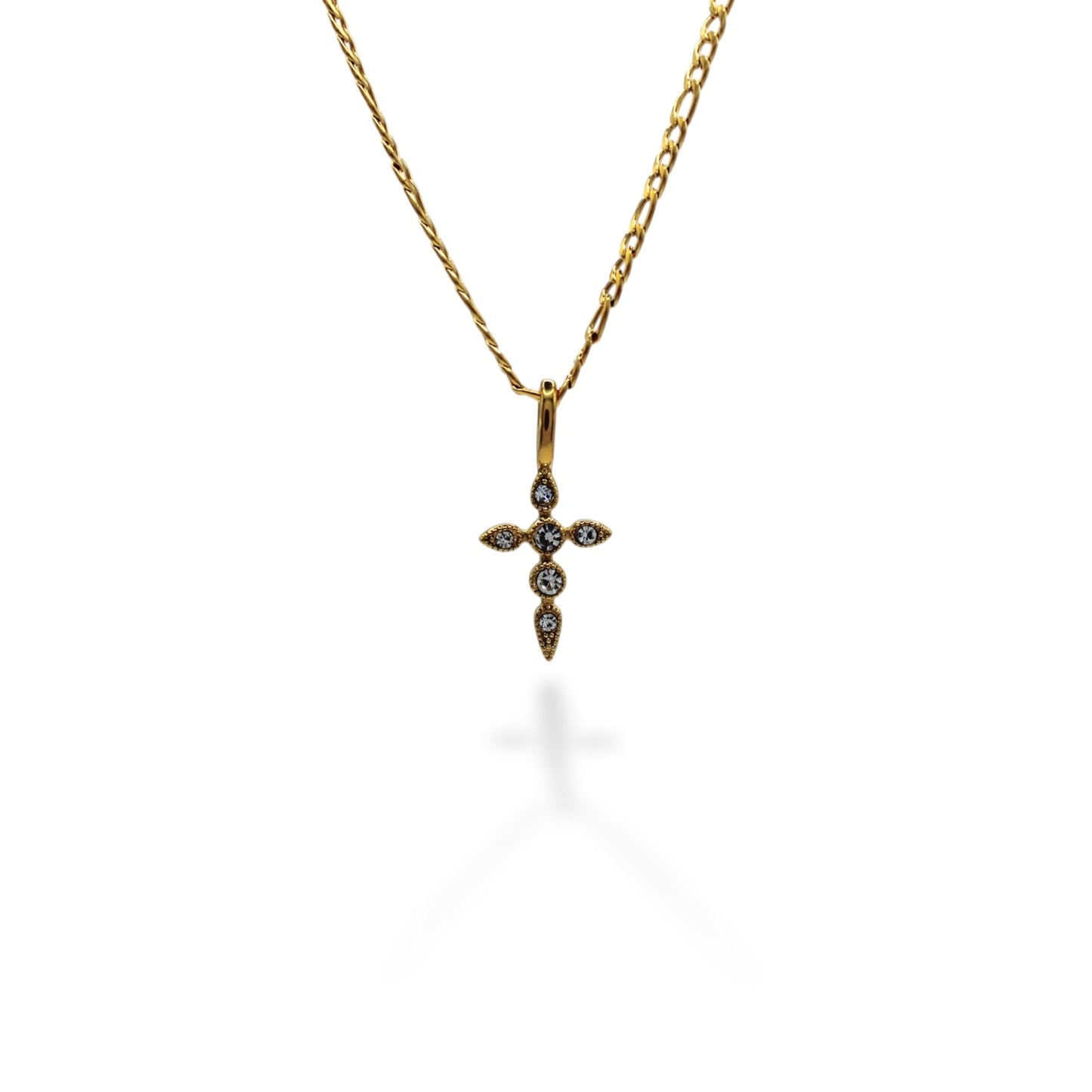 COLLAR CRUZ PICUDA CON ZIRCONIAS