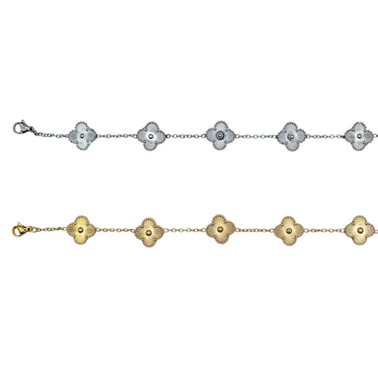PULSERA TRÉBOL DIAMANTADO
