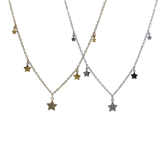 COLLAR ESTRELLAS CON ZIRCONIAS