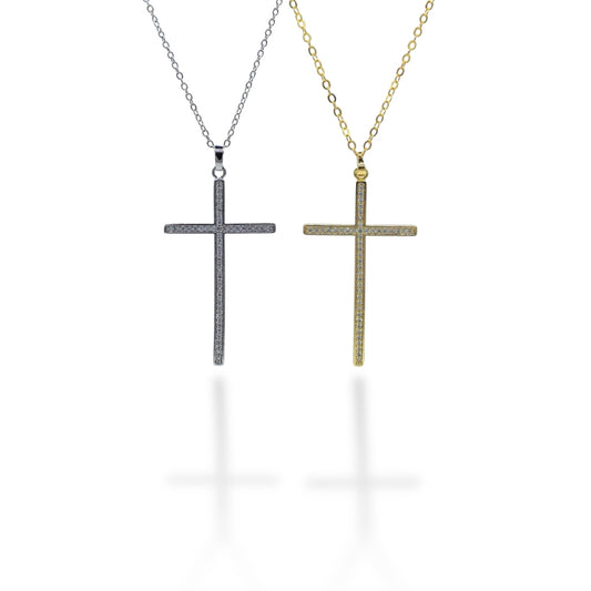 COLLAR CRUZ GRANDE ZIRCONIAS