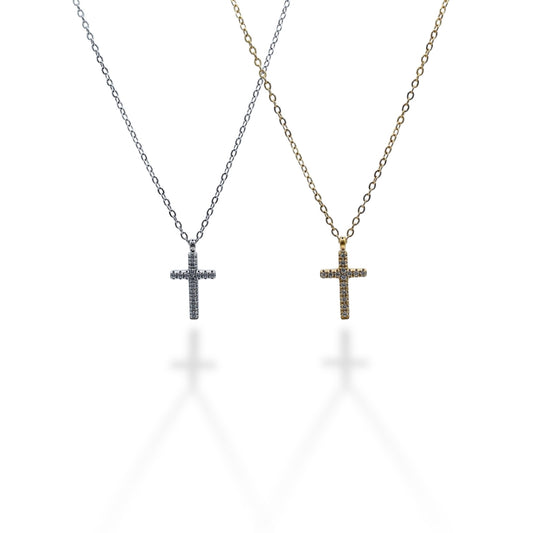 COLLAR CRUZ ZIRCONIAS CHICA